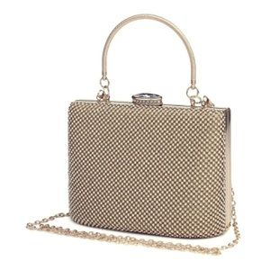 NWT  Bridal Crystal Gold Clutch Bag